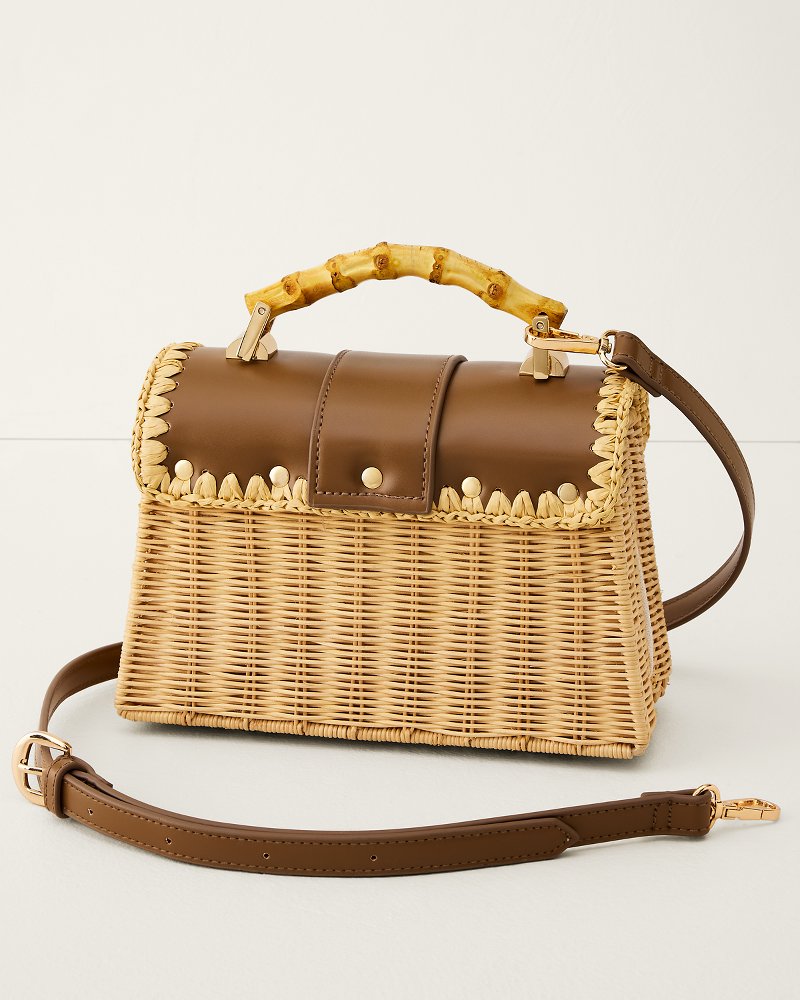 Debon Rattan Bag - Chocolate/Natural