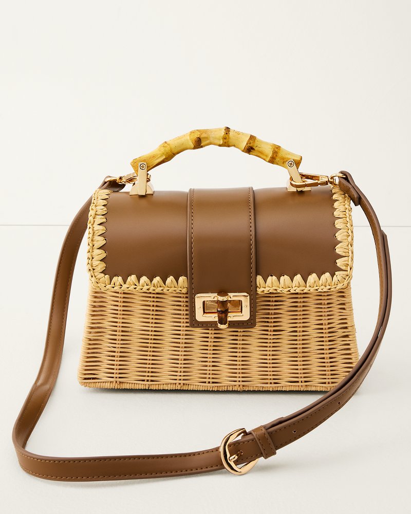 Debon Rattan Bag - Chocolate/Natural
