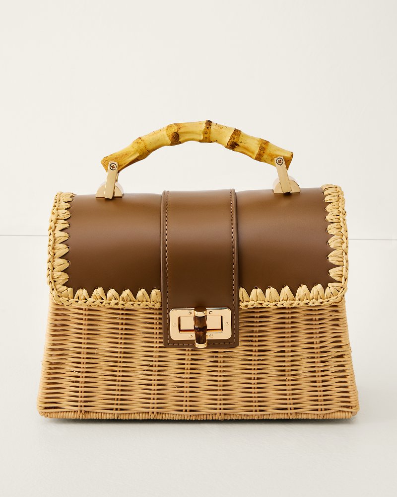 Debon Rattan Bag - Chocolate/Natural