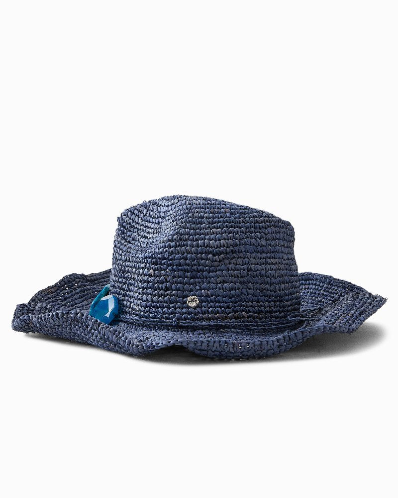 Billie Raffia Packable Cowboy Hat - Midnight