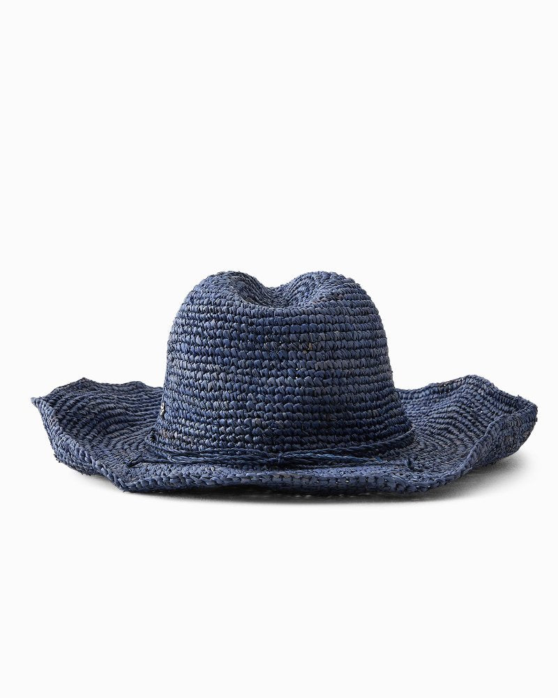 Billie Raffia Packable Cowboy Hat - Midnight