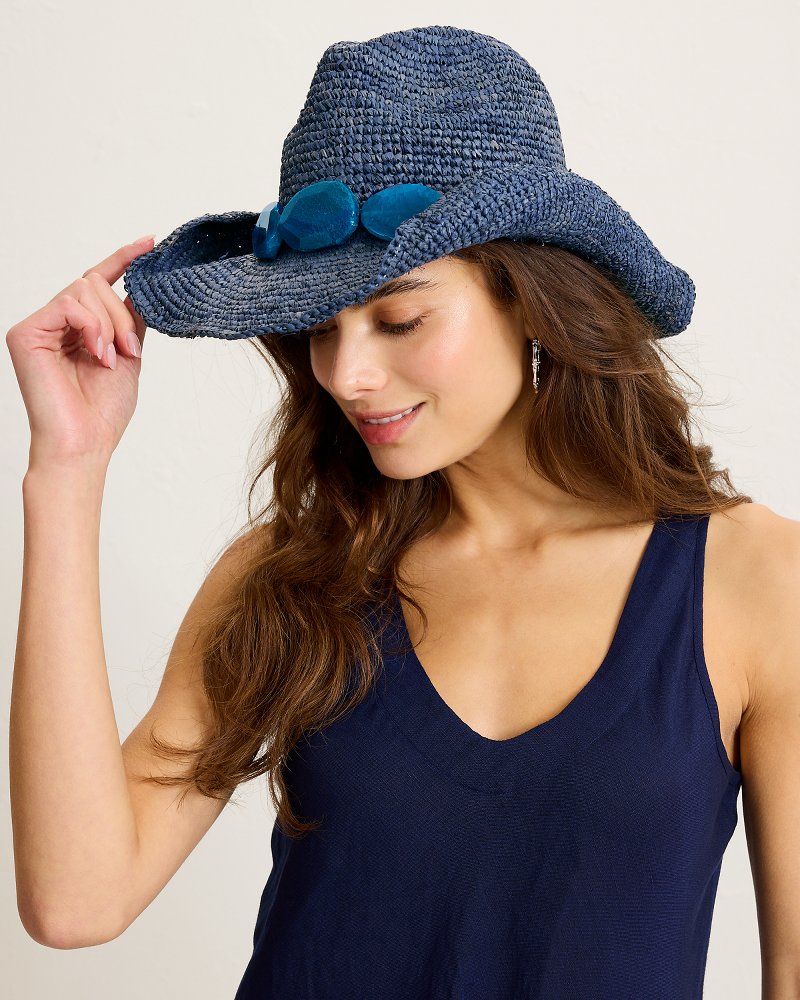 Billie Raffia Packable Cowboy Hat - Midnight