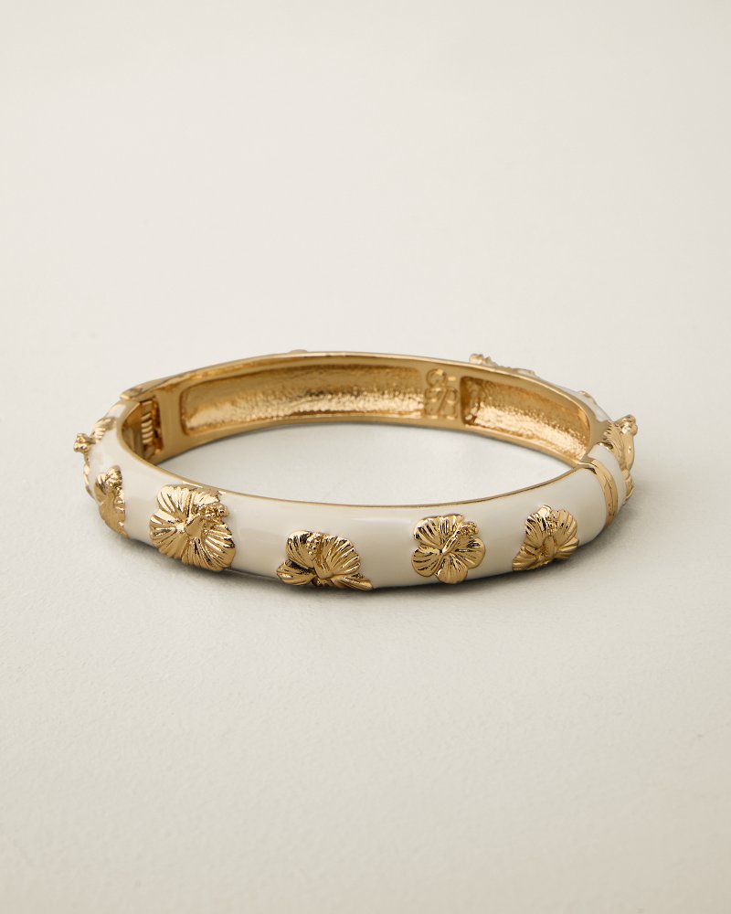 Marina Sol Hibiscus Gold-Tone Enamel Bracelet - Gold