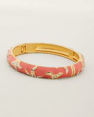 Harbor Glow Starfish Coral Enamel Hinge Bracelet - Coral