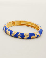 Harbor Glow Pineapple Blue Enamel Hinge Bracelet - Blue