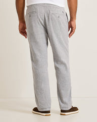 Big &amp; Tall Beach Coast Stretch-Linen E-Waist Pants - Bala Shark