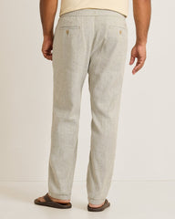 Big &amp; Tall Beach Coast Stretch-Linen E-Waist Pants - Beach