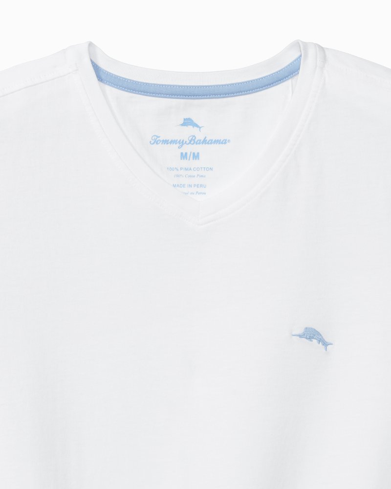 Big &amp; Tall New Bali Skyline V-Neck T-Shirt - White