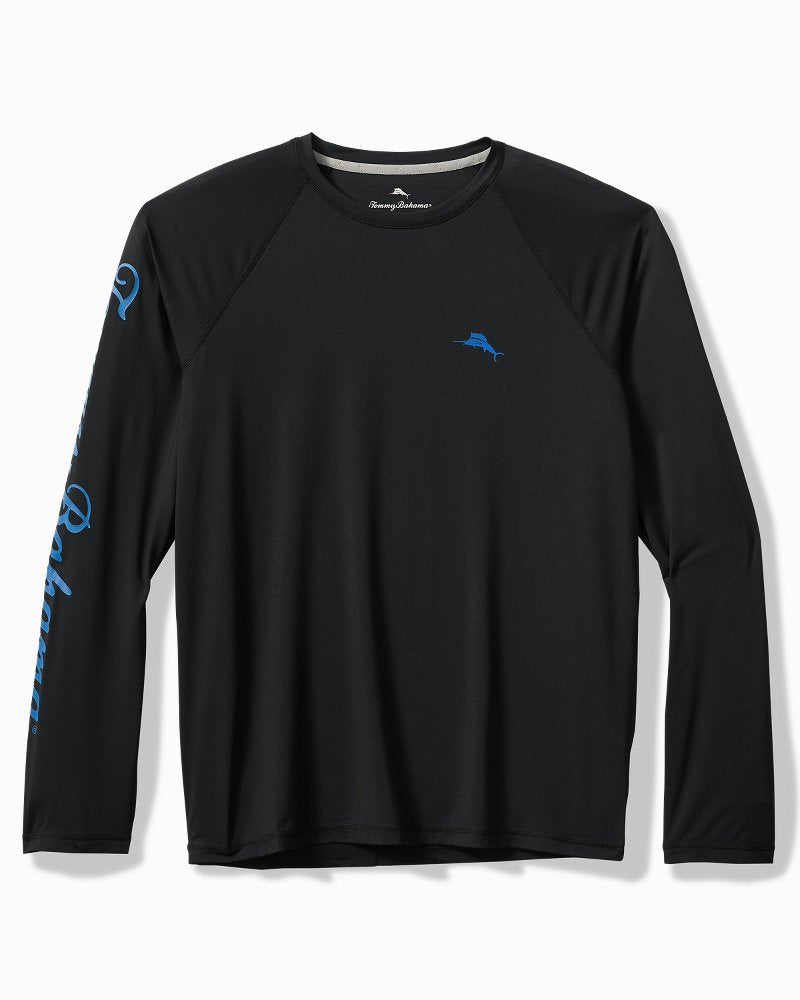 Big &amp; Tall Chill Time Surf IslandZone Rash Guard - Jet Black