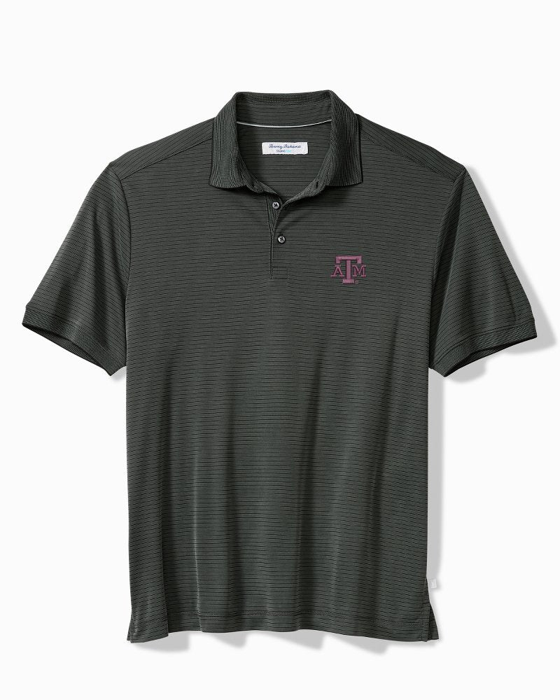 Big &amp; Tall Collegiate Bay Stripe IslandZone Polo - texas_a&m