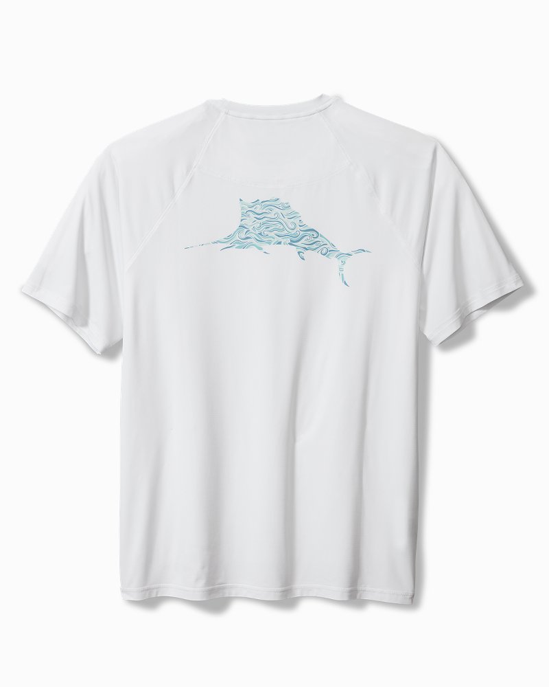 Big &amp; Tall Chill Time Surf IslandZone Short-Sleeve Rash Guard - White