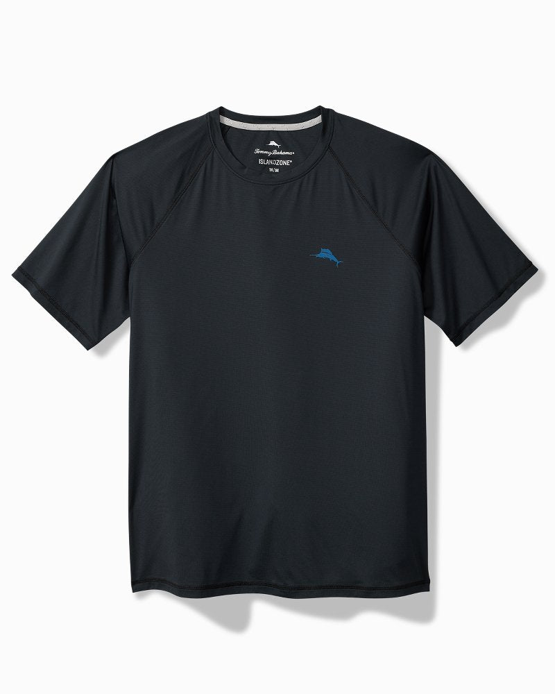 Big &amp; Tall Chill Time Surf IslandZone Short-Sleeve Rash Guard - Jet Black