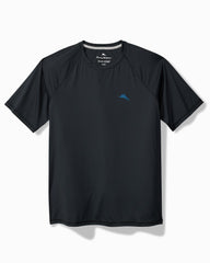 Big &amp; Tall Chill Time Surf IslandZone Short-Sleeve Rash Guard - Jet Black