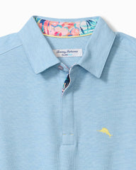 Big &amp; Tall Positano Palms Five O'Clock IslandZone Polo - Vacation Blue Heather