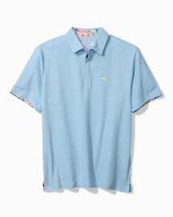 Big &amp; Tall Positano Palms Five O'Clock IslandZone Polo - Vacation Blue Heather