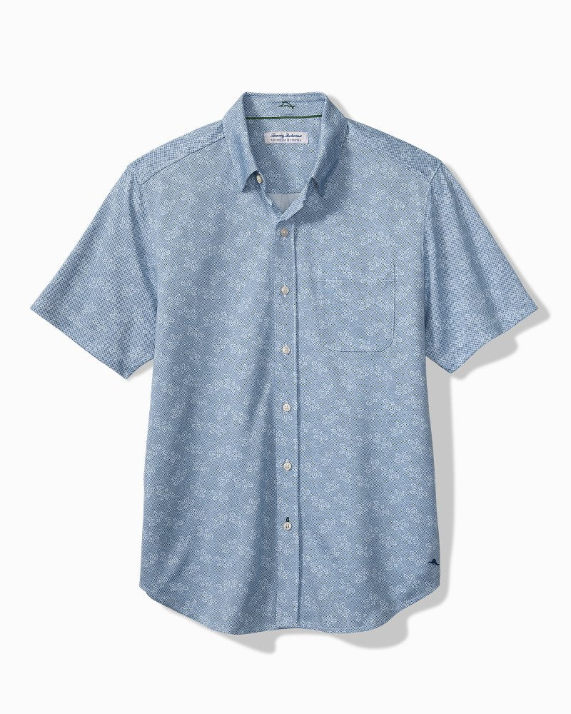 Big &amp; Tall San Lucio Lotus Stretch Knit Shirt - Stellar Sapphire