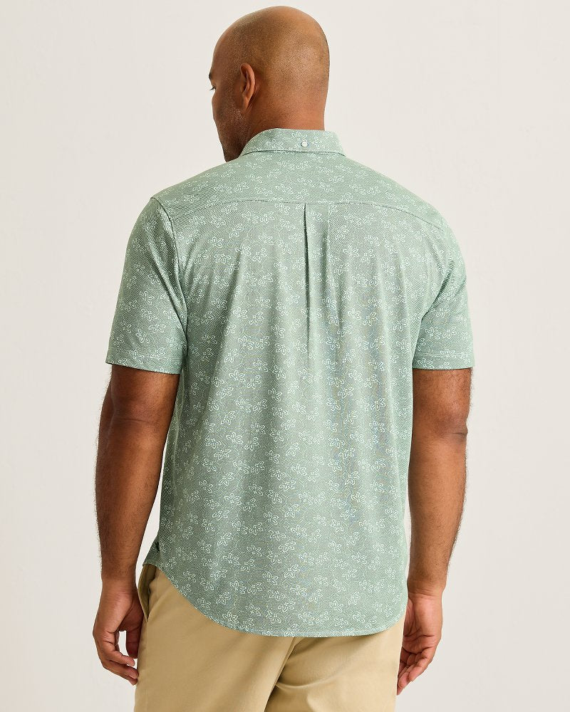 Big &amp; Tall San Lucio Lotus Stretch Knit Shirt - Highland Green