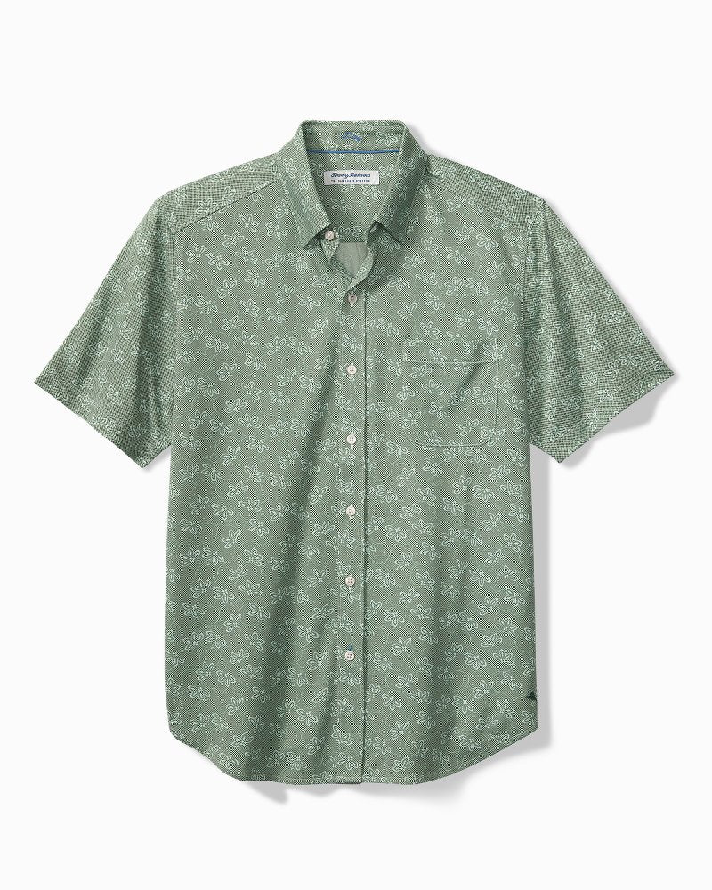 Big &amp; Tall San Lucio Lotus Stretch Knit Shirt - Highland Green