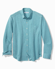 Big &amp; Tall San Lucio Sol Stripe Stretch Knit Shirt - Tourmaline Glaze
