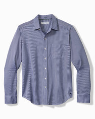 Big &amp; Tall San Lucio Sol Stripe Stretch Knit Shirt - Kingdom Blue