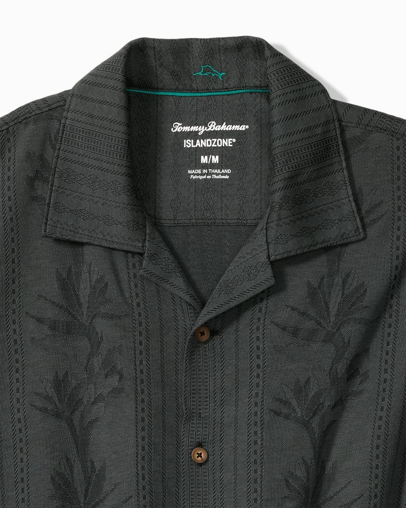 Big &amp; Tall Palm Fresco Beach Border IslandZone® Camp Shirt - Coal