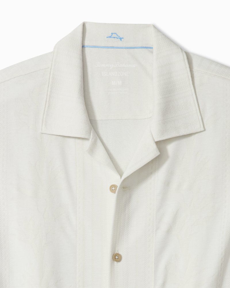 Big &amp; Tall Palm Fresco Beach Border IslandZone® Camp Shirt - Coconut