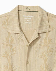 Big &amp; Tall Palm Fresco Beach Border IslandZone® Camp Shirt - Stone Khaki