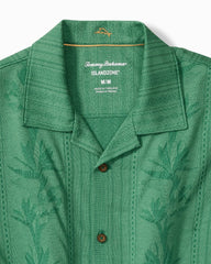 Big &amp; Tall Palm Fresco Beach Border IslandZone® Camp Shirt - Myrtle Green