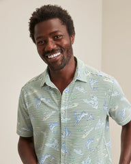 Big &amp; Tall Costa Wave Del Marlin IslandZone Camp Shirt - Tropical Fern