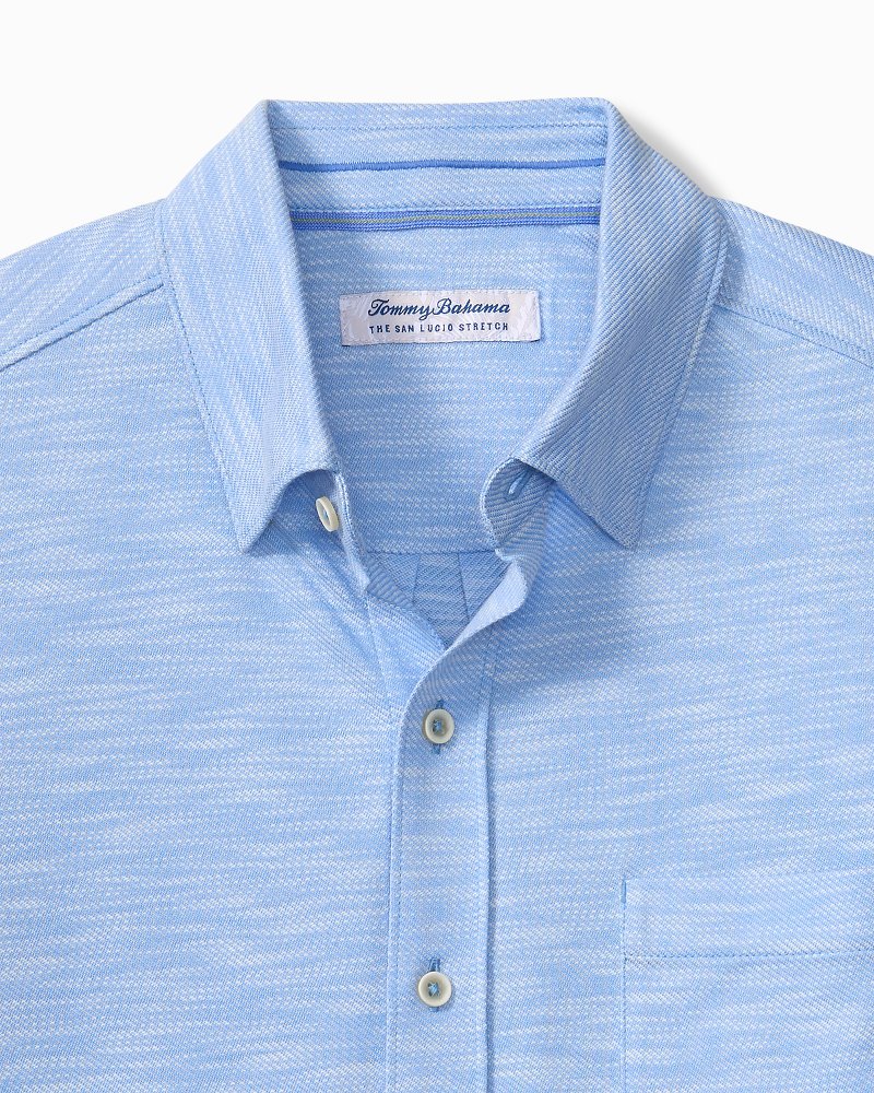 Big &amp; Tall San Lucio Tides Stretch Knit Shirt - Big Sky Blue