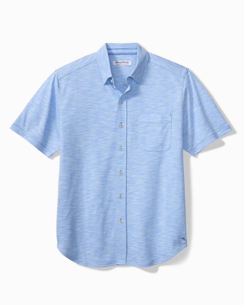 Big &amp; Tall San Lucio Tides Stretch Knit Shirt - Big Sky Blue