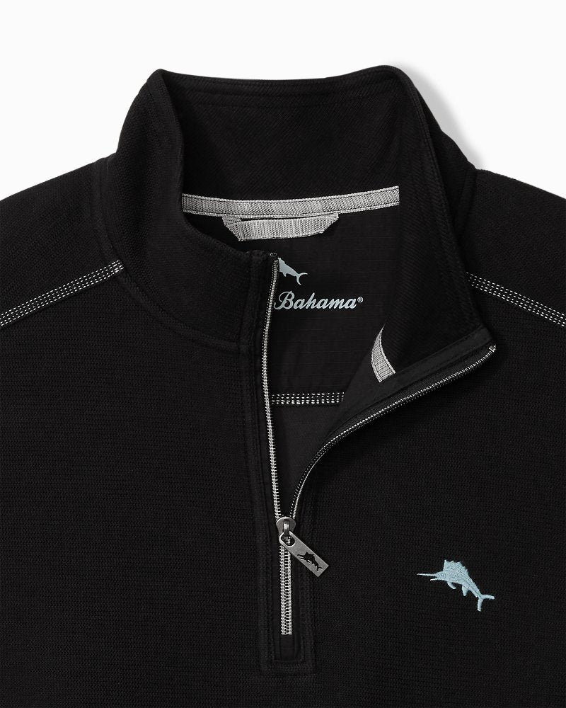 Big &amp; Tall Montego Beach Half-Zip Sweatshirt - Black