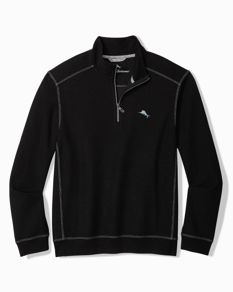 Big &amp; Tall Montego Beach Half-Zip Sweatshirt - Black