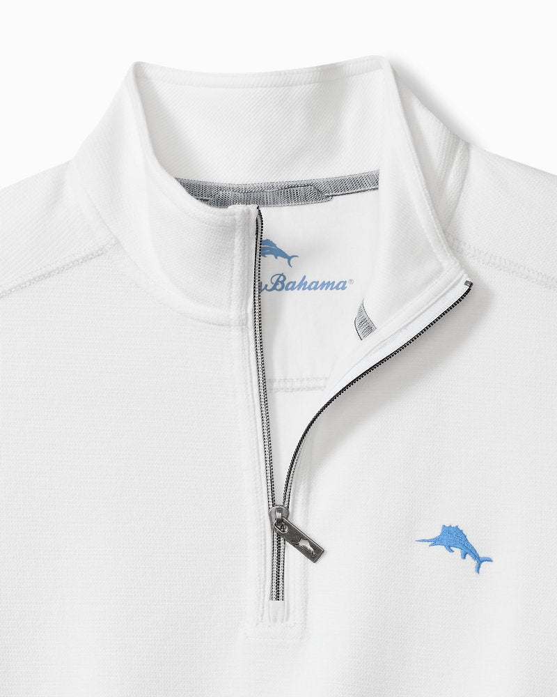 Big &amp; Tall Montego Beach Half-Zip Sweatshirt - White