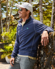 Big &amp; Tall Montego Beach Half-Zip Sweatshirt - Island Navy