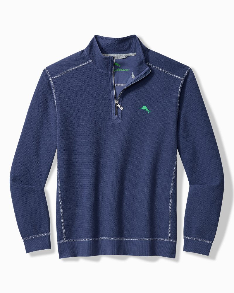 Big &amp; Tall Montego Beach Half-Zip Sweatshirt - Island Navy