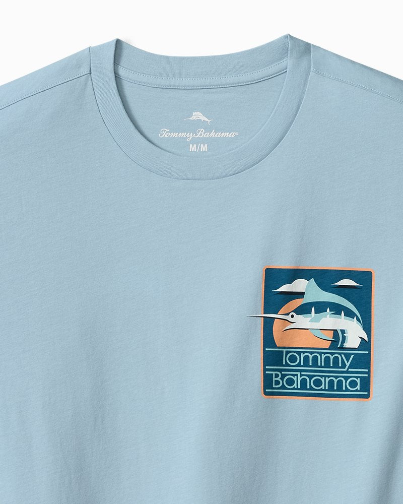 Big &amp; Tall Marlin View Graphic T-Shirt - Silvery Blue