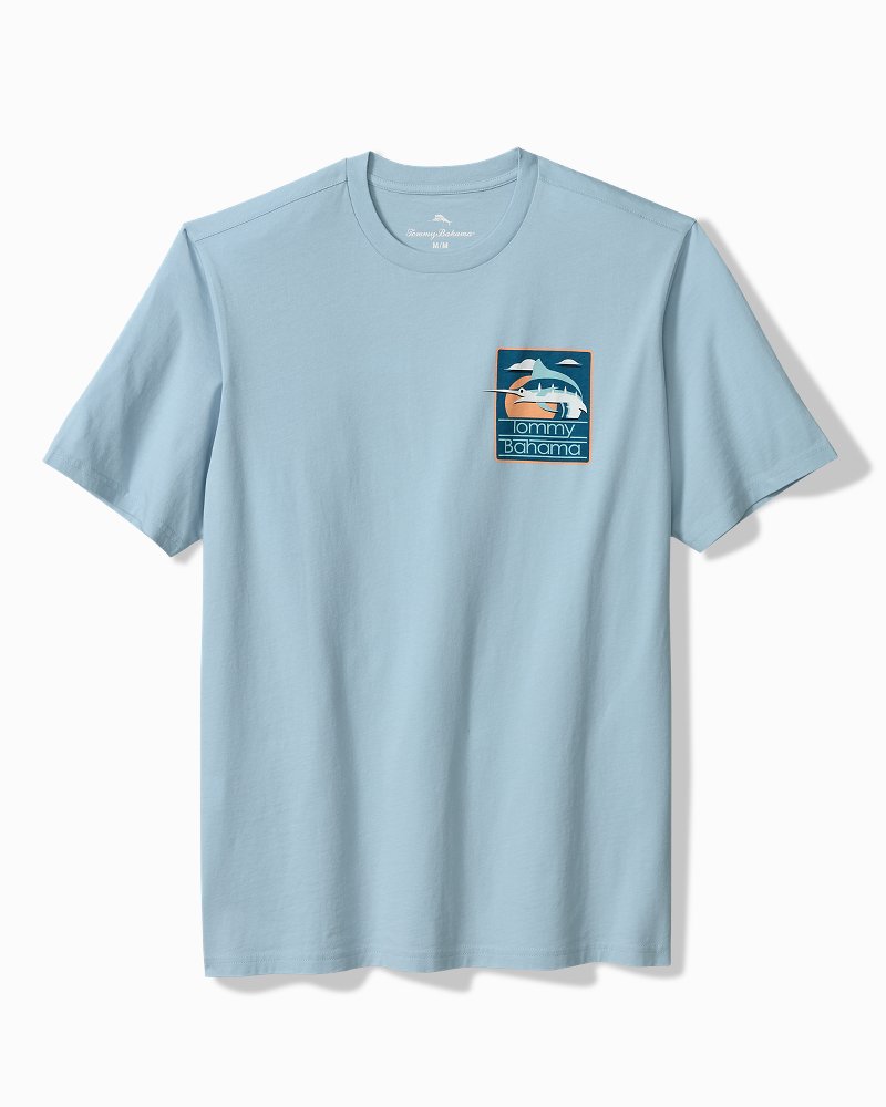 Big &amp; Tall Marlin View Graphic T-Shirt - Silvery Blue