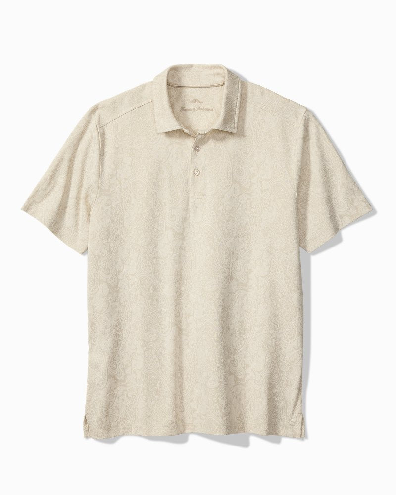 Big &amp; Tall Palisades Paisley Polo - Oyster