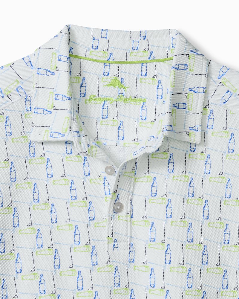 Big &amp; Tall Emfielder Caddies &amp; Cocktails IslandZone Polo - White