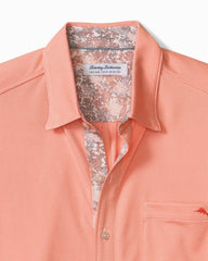 Big &amp; Tall San Lucio Valega Happy Hour Stretch Knit Shirt - Dark Coral