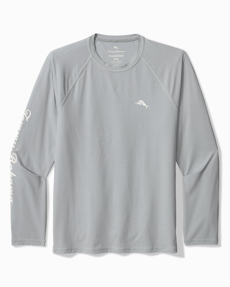 Big &amp; Tall Chill Time Bay IslandZone Long-Sleeve Rash Guard - Ultimate Gray