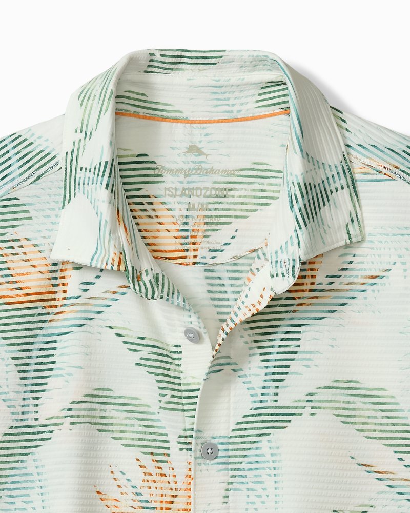 Big &amp; Tall Costa Wave Fiesta Fronds IslandZone Camp Shirt - White