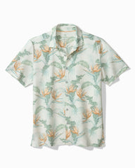 Big &amp; Tall Costa Wave Fiesta Fronds IslandZone Camp Shirt - White