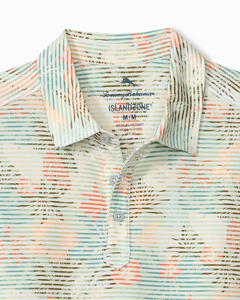 Big &amp; Tall Costa Wave Palm Azul IslandZone Polo - Light Rosemary