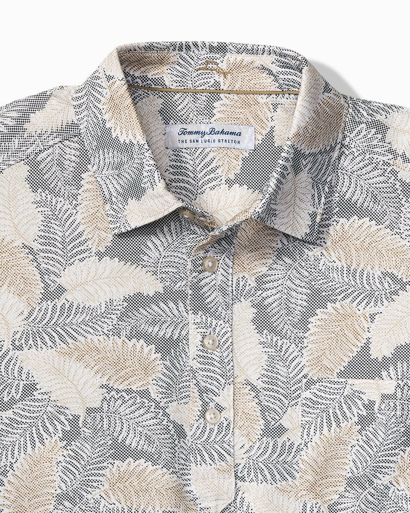 Big &amp; Tall San Lucio Frond Fall Stretch-Knit Polo - Glass Bottle
