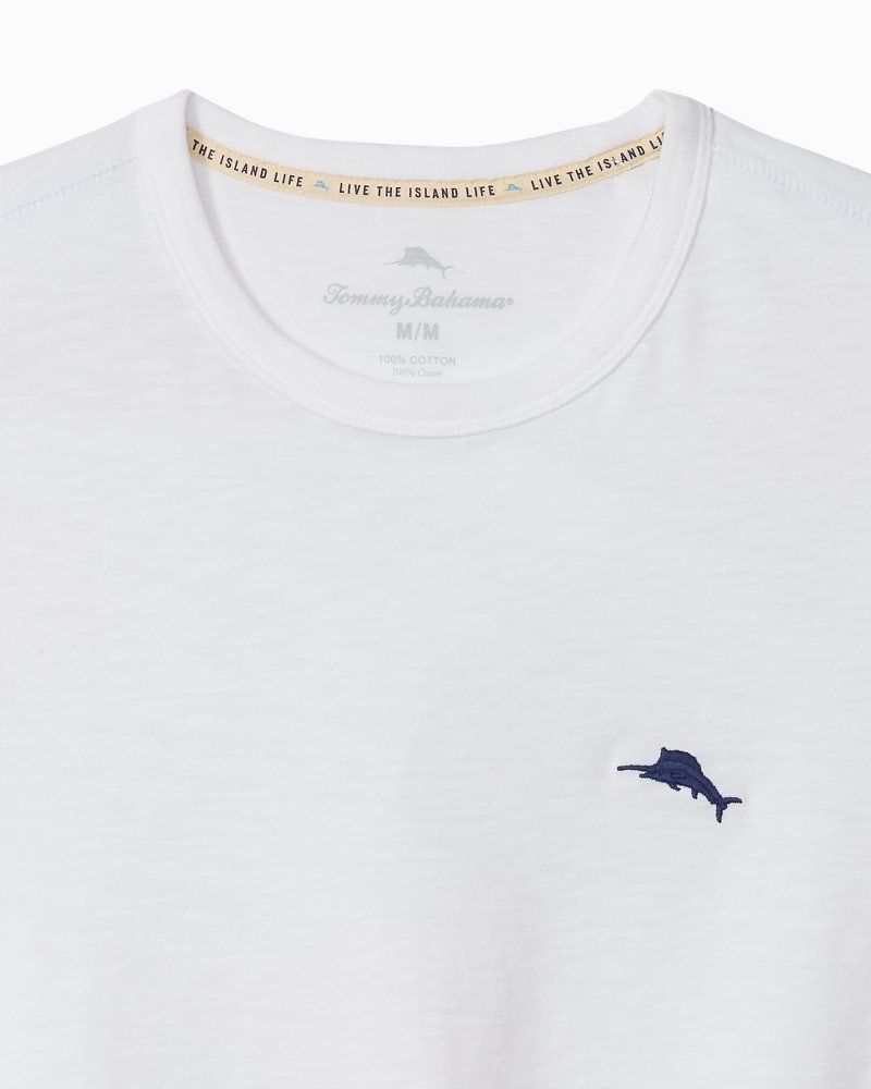 Big &amp; Tall Piña Cabana Long-Sleeve Lux T-Shirt - White