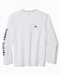 Big &amp; Tall Piña Cabana Long-Sleeve Lux T-Shirt - White