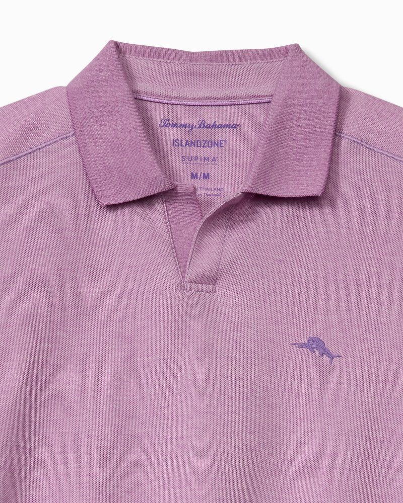 Big &amp; Tall Emfielder Johnny Collar IslandZone Polo - Hyacinth Purple Heather