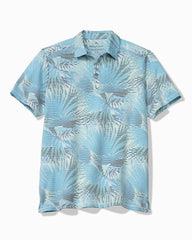 Big &amp; Tall Costa Wave Fiore Fronds IslandZone Polo - Saxony Blue
